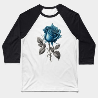 Blue Rose Drawing, Flower Drawing, Gift For Her Baseball T-Shirt